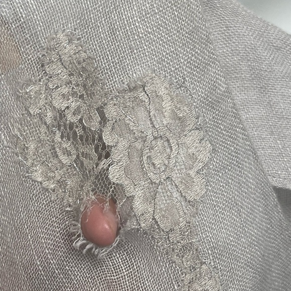 FLORABELLA Tivoli Short 100% Linen Gauze Tunic {$337} SKU# Tivoli-Sht-White Tan - Picture 6 of 9